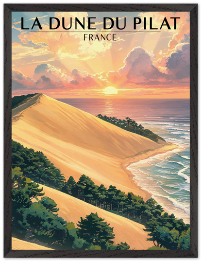 Affiche Dune du Pilat encadrée 45x60 cm, cadre noir