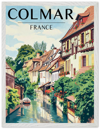 Affiche Colmar encadrée 45x60 cm, cadre blanc