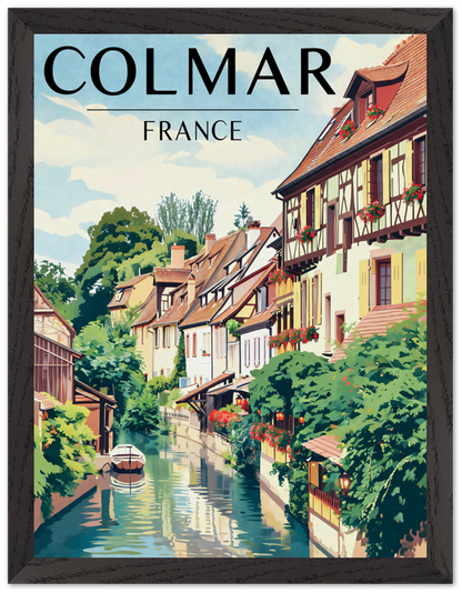 Affiche Colmar encadrée 30x40 cm, cadre noir