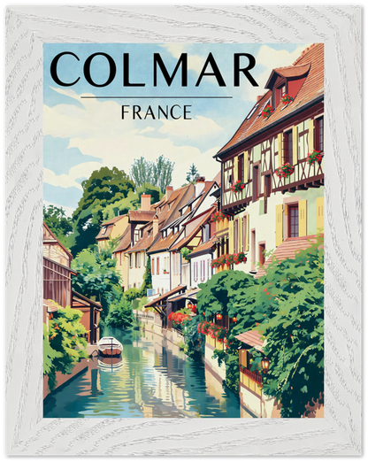 Affiche Colmar encadrée 15x20 cm, cadre blanc