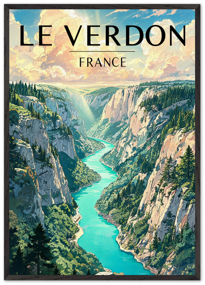 Affiche Gorges du Verdon encadrée 70x100 cm, cadre noir