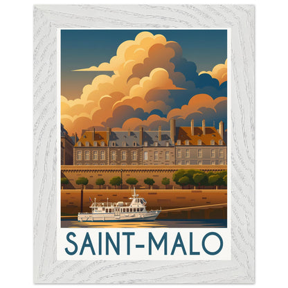 Affiche Saint-Malo - Encadrée, cadre blanc 15x20 cm