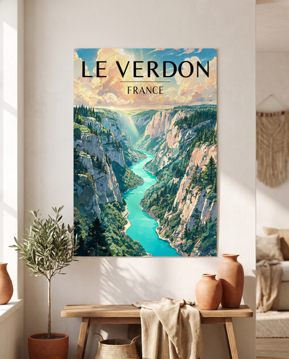 Affiche Gorges du Verdon en situation dans un intérieur